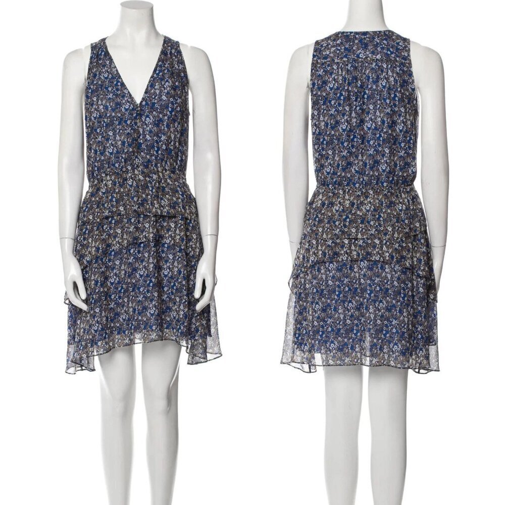 Derek Lam 10 Crosby Silk Floral Tiered Mini Dress Size 4 23403